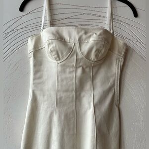 D&G Dolce & Gabbana Cream Cotton Stretch Bustier – Size 40